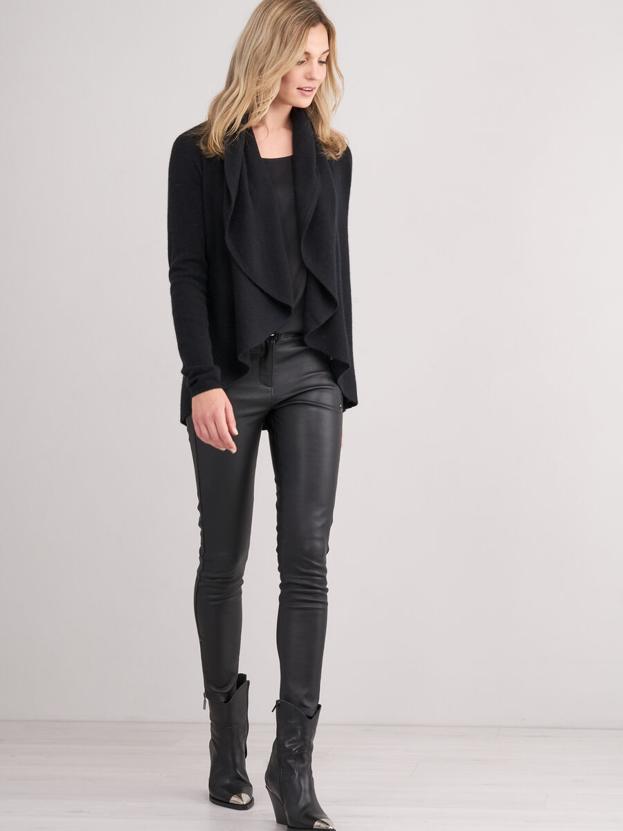 Open cashmere cardigan met sjaalkraag image number 3