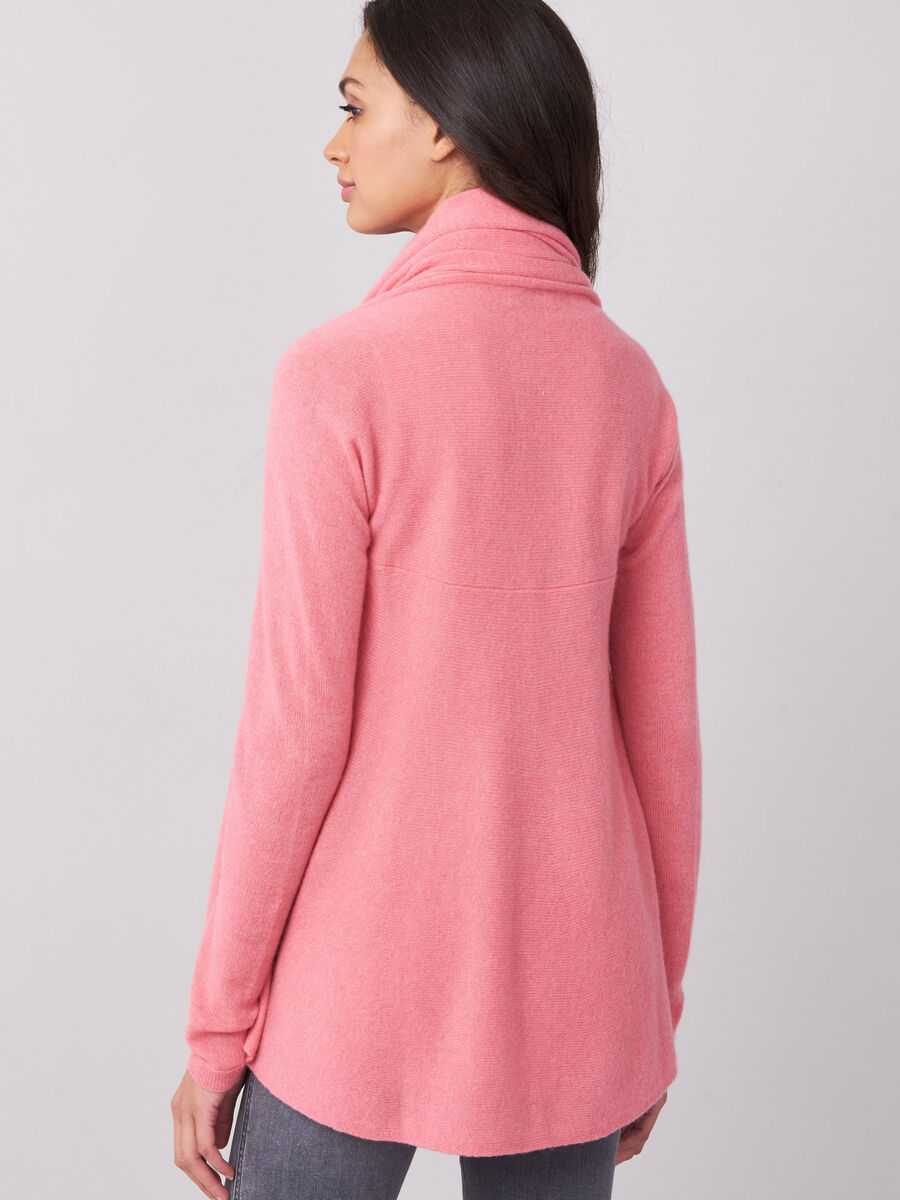 Open cashmere cardigan with shawl neck image number 1