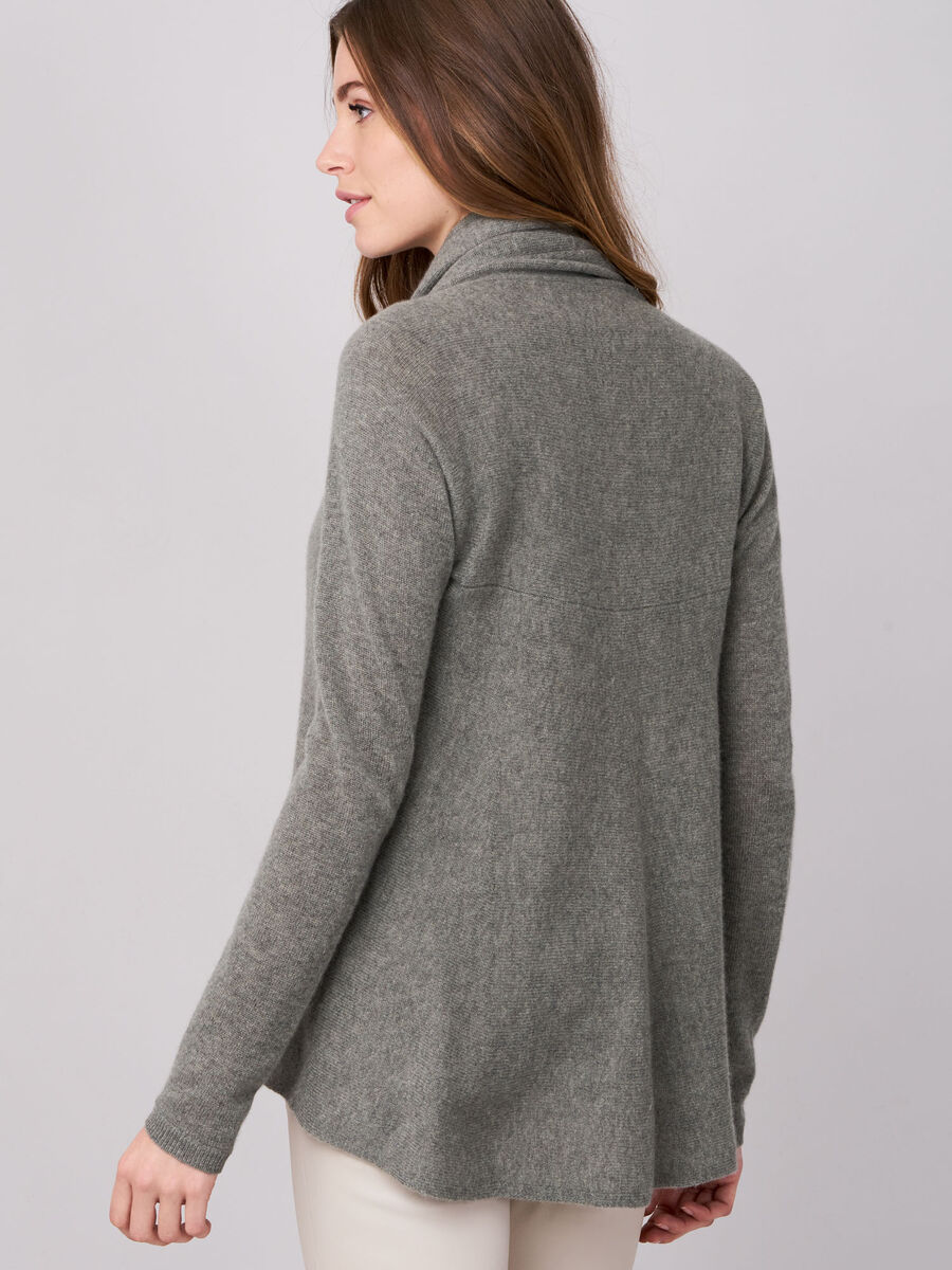 Open cashmere cardigan with shawl neck image number 1