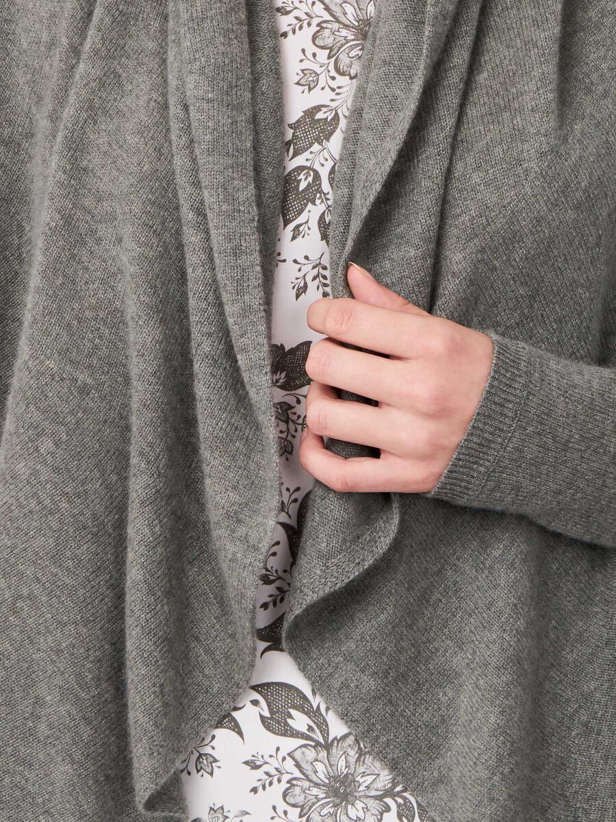 Open cashmere cardigan with shawl neck image number 2