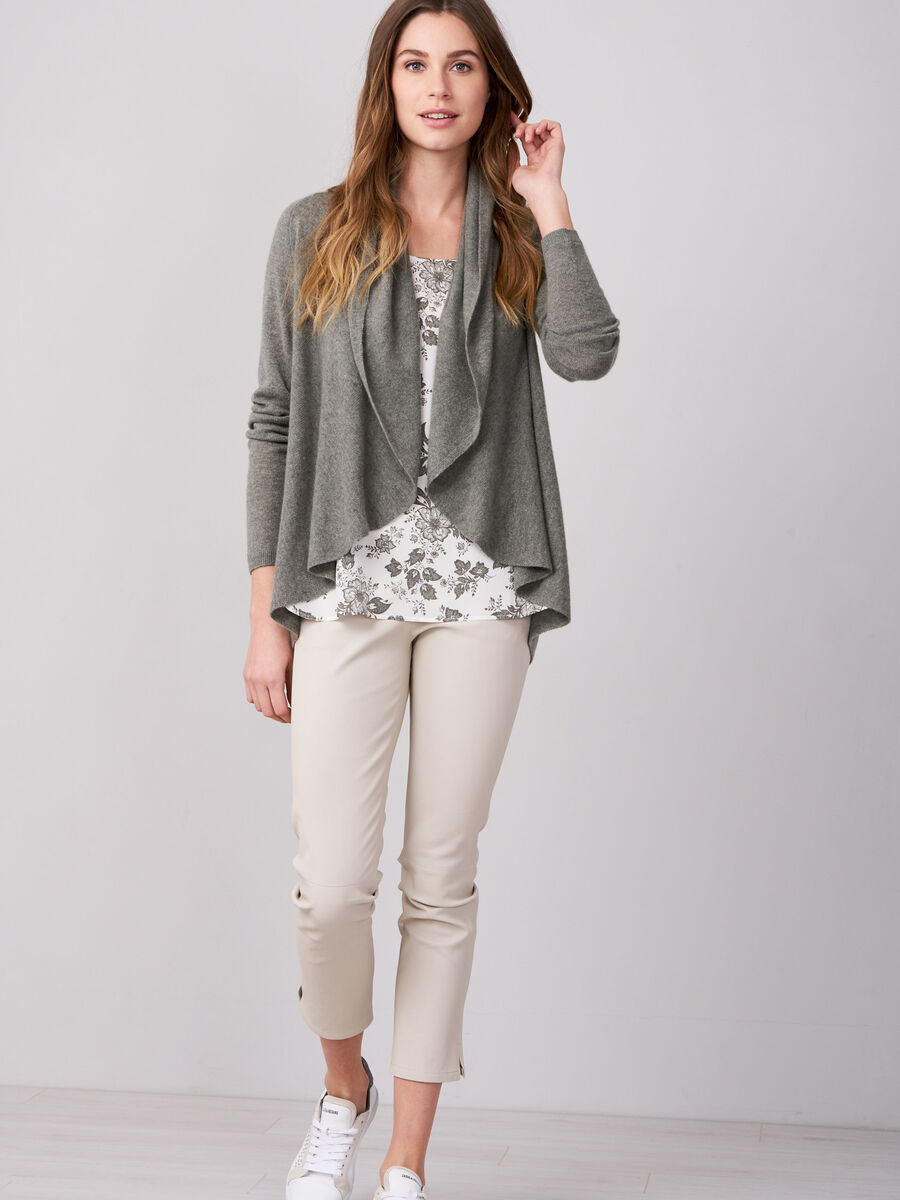 Open cashmere cardigan with shawl neck image number 3