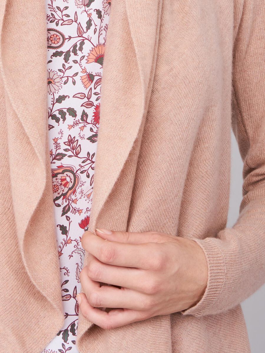 Open cashmere cardigan with shawl neck image number 2