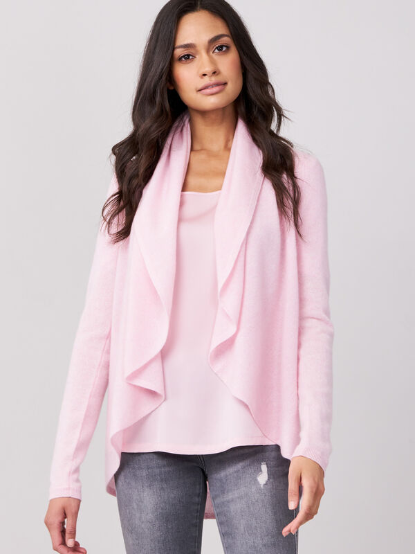 Open cashmere cardigan with shawl neck image number 0