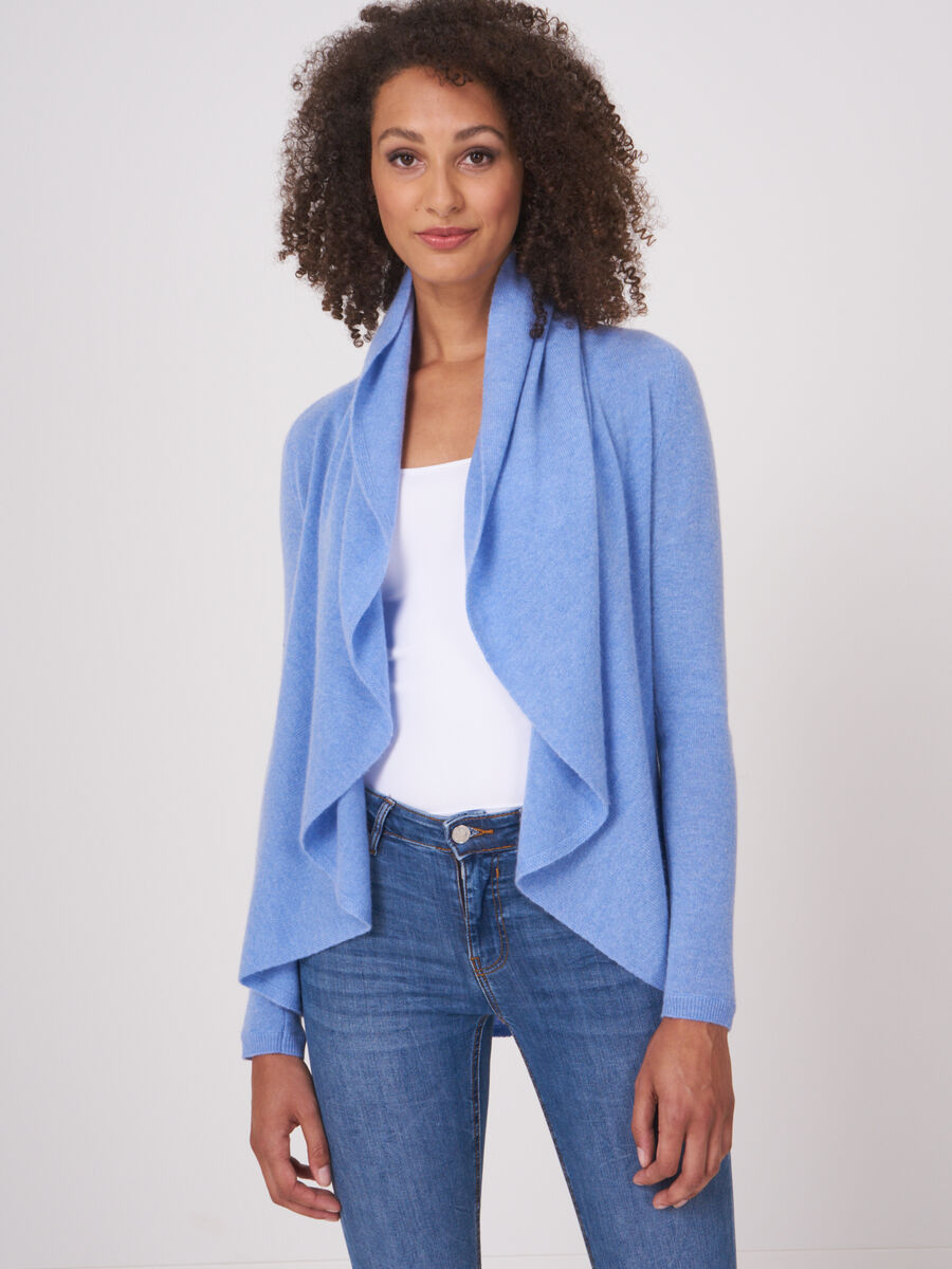 Open cashmere cardigan with shawl neck image number 0