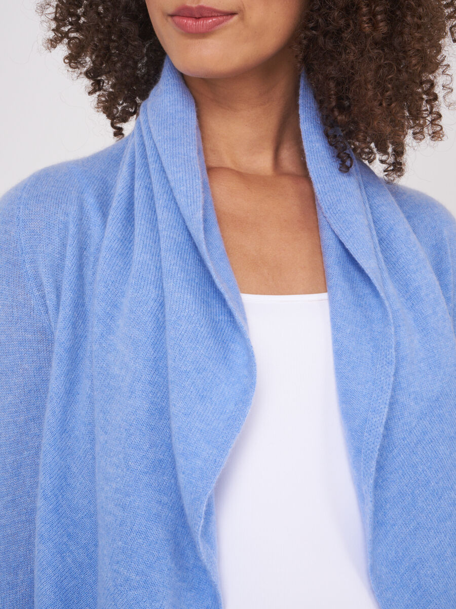 Open cashmere cardigan with shawl neck image number 2