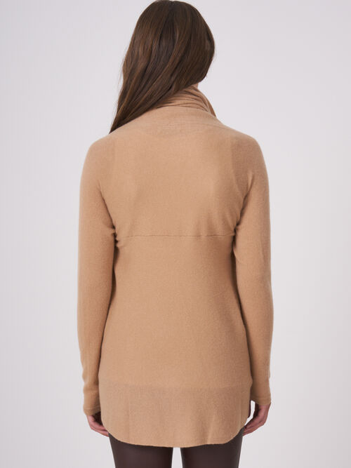 Open cashmere cardigan with shawl neck