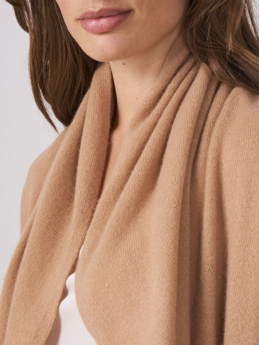 Open cashmere cardigan with shawl neck image number 2