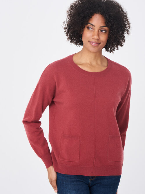 Cashmere sweater with front pockets