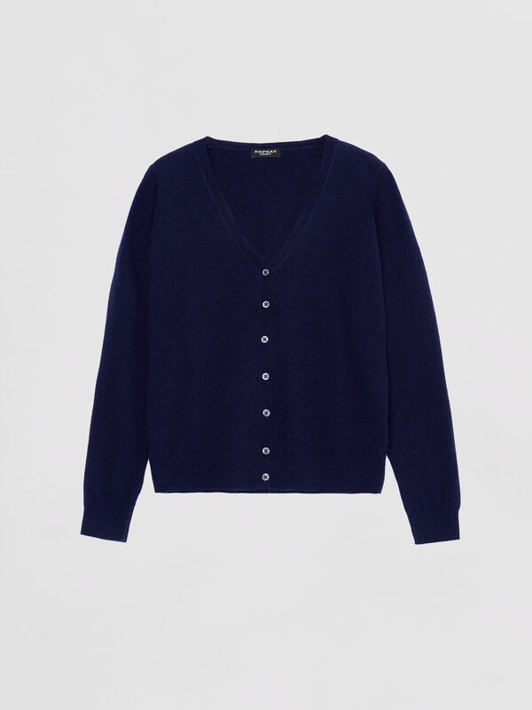 Basic Strickjacke mit V-Ausschnitt aus Bio-Kaschmir image number 4