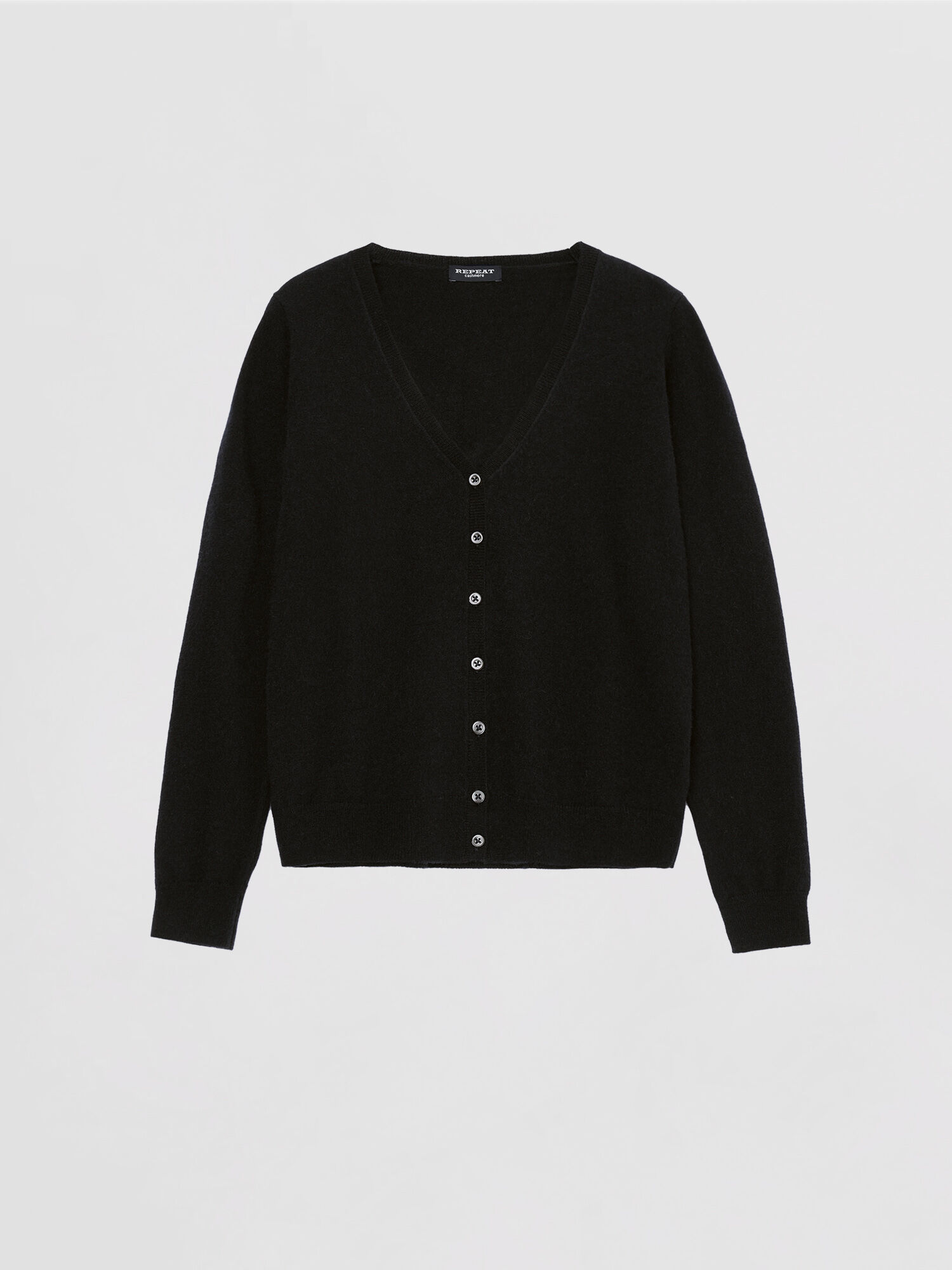 Basic organisch cashmere vest met V-hals afbeelding