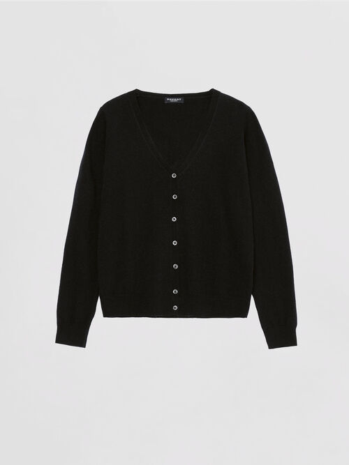 Basic organisch cashmere vest met V-hals