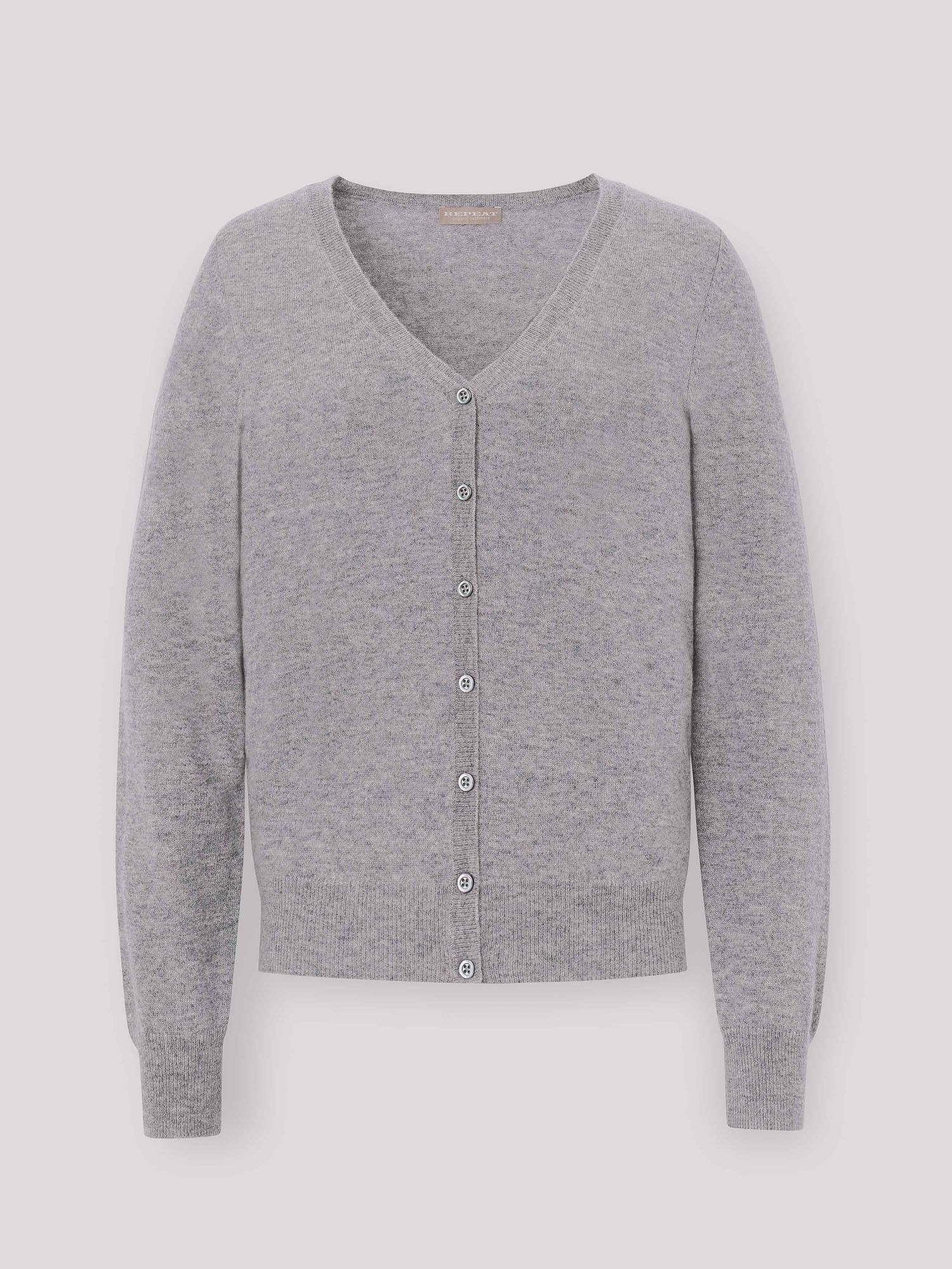 Basic organisch cashmere vest met V-hals afbeelding