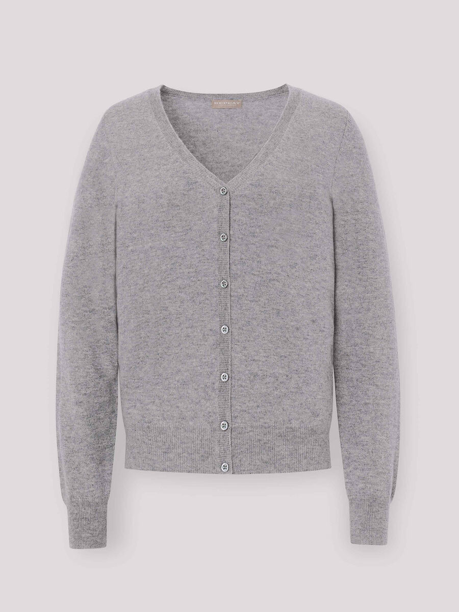Cardigan classique à col V en cachemire biologique image number 0