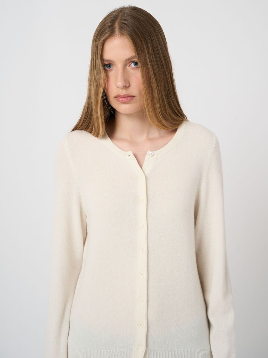 Organic Cashmere Fine-Knit Cardigan image number 0