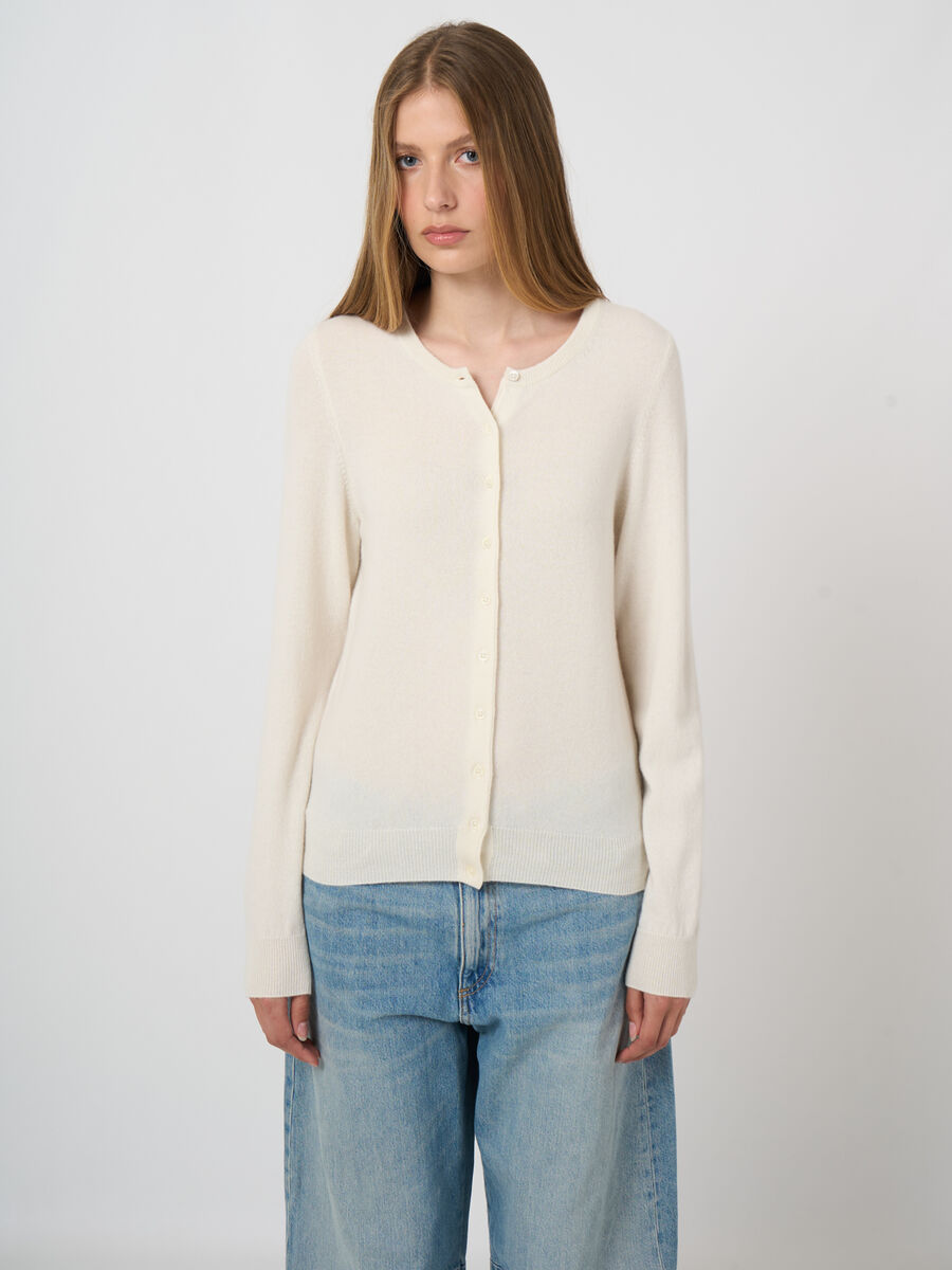 Organic Cashmere Fine-Knit Cardigan image number 1