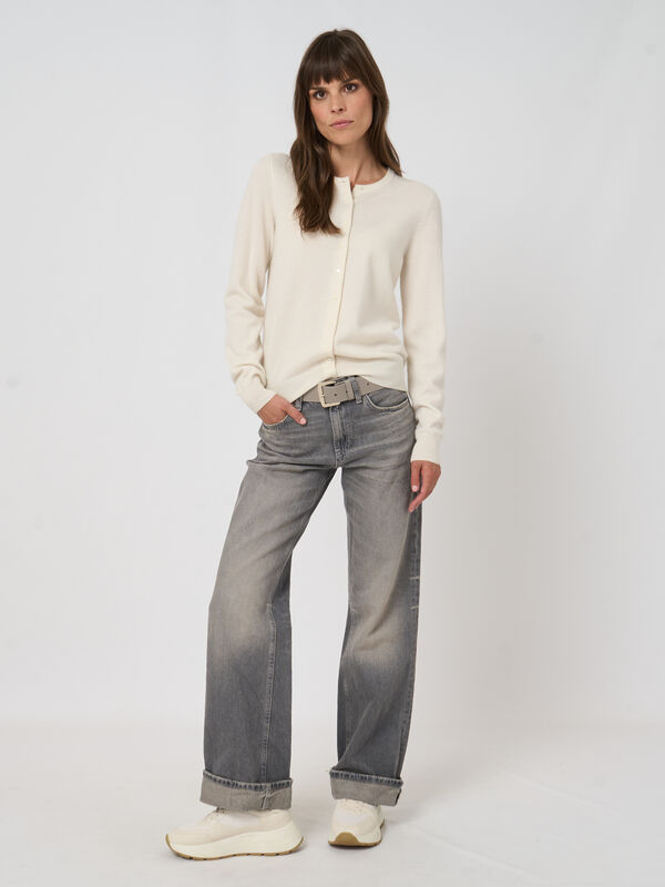 100% cashmere fijngebreide cardigan image number 3