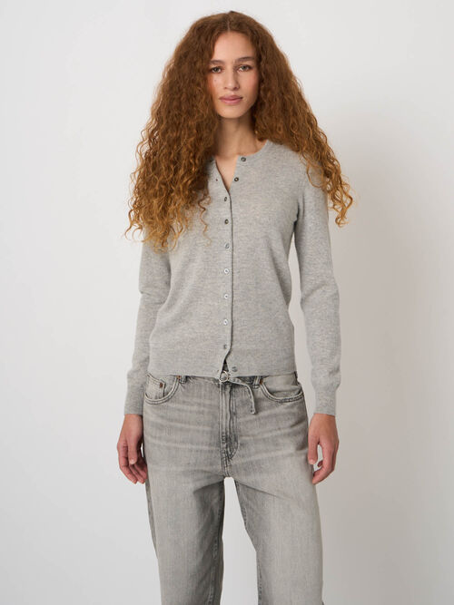 Basic organisch cashmere vest met ronde hals