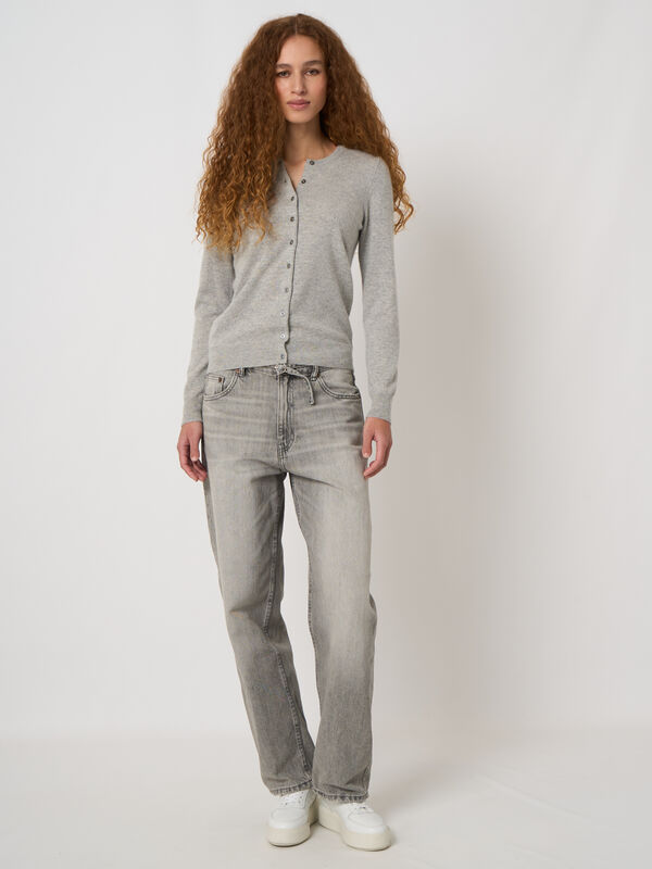 100% cashmere fijngebreide cardigan image number 1