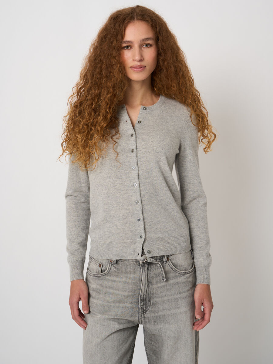 Cardigan en cachemire 100% maille fine, col rond image number 2