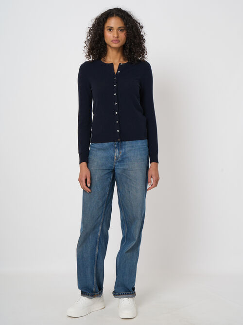 100% Cashmere fine-knit cardigan