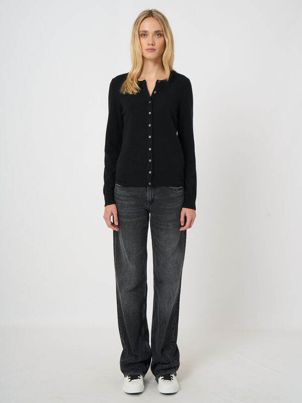 Cardigan en cachemire 100% maille fine, col rond image number 2