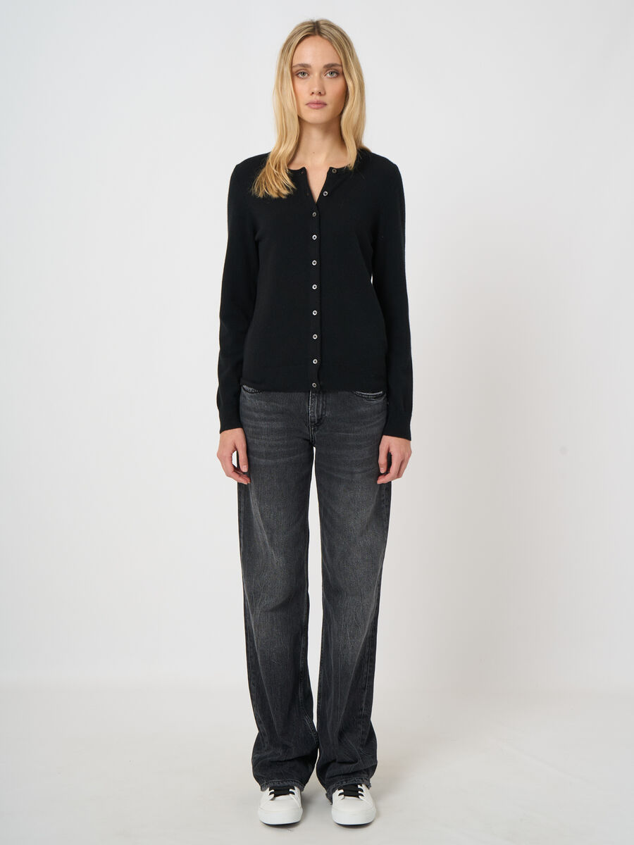 Cardigan en cachemire 100% maille fine, col rond image number 2