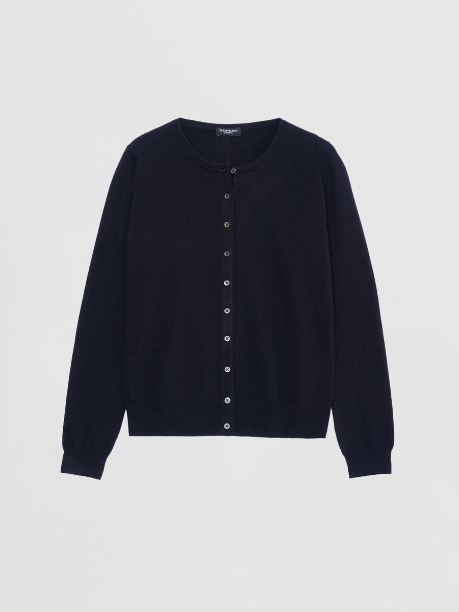 Classic cashmere cardigan for women - crew neck image number 4