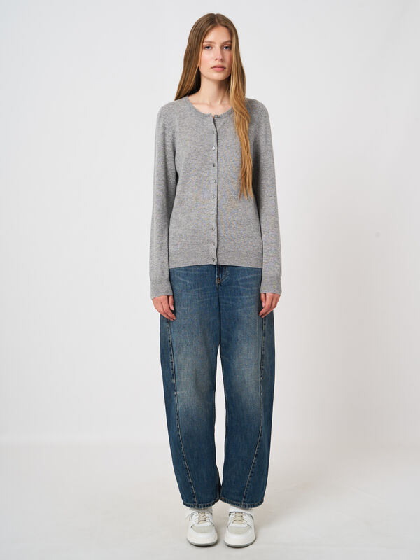 Cardigan en cachemire 100% maille fine, col rond image number 3
