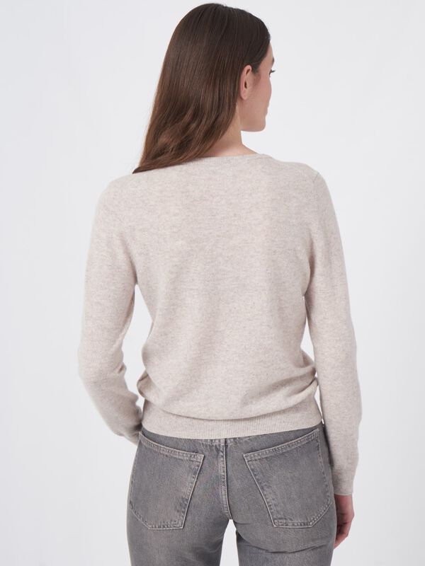 Organisch kasjmier vest met ronde hals image number 4