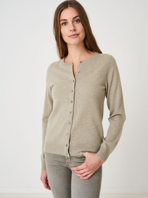 Basic organisch cashmere vest met ronde hals