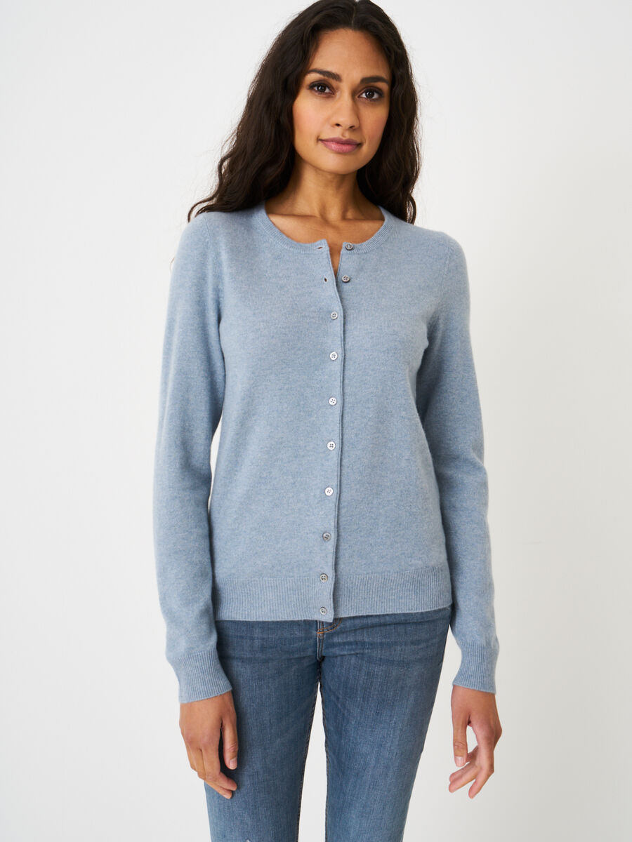 Basic-Strickjacke mit Rundhalsausschnitt aus Bio-Kaschmir image number 192