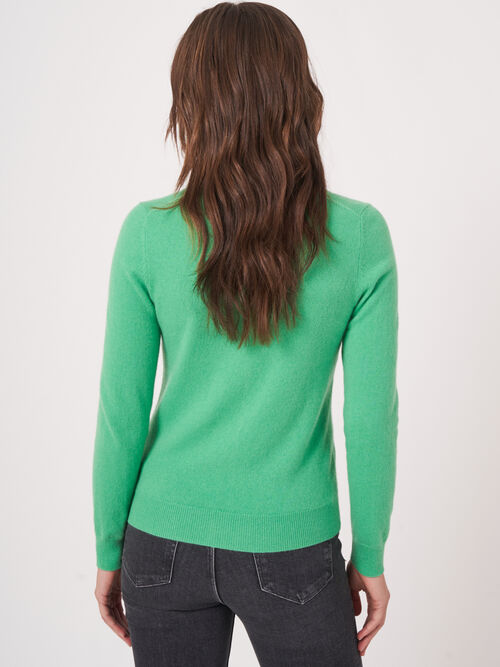 Basic-Strickjacke mit Rundhalsausschnitt aus Bio-Kaschmir