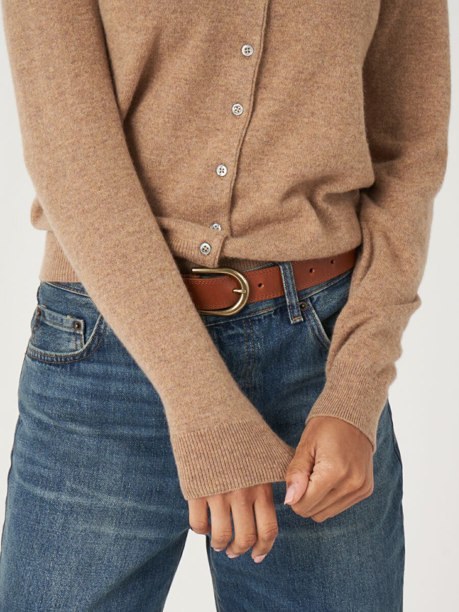 Basic-Strickjacke mit Rundhalsausschnitt aus Bio-Kaschmir image number 97