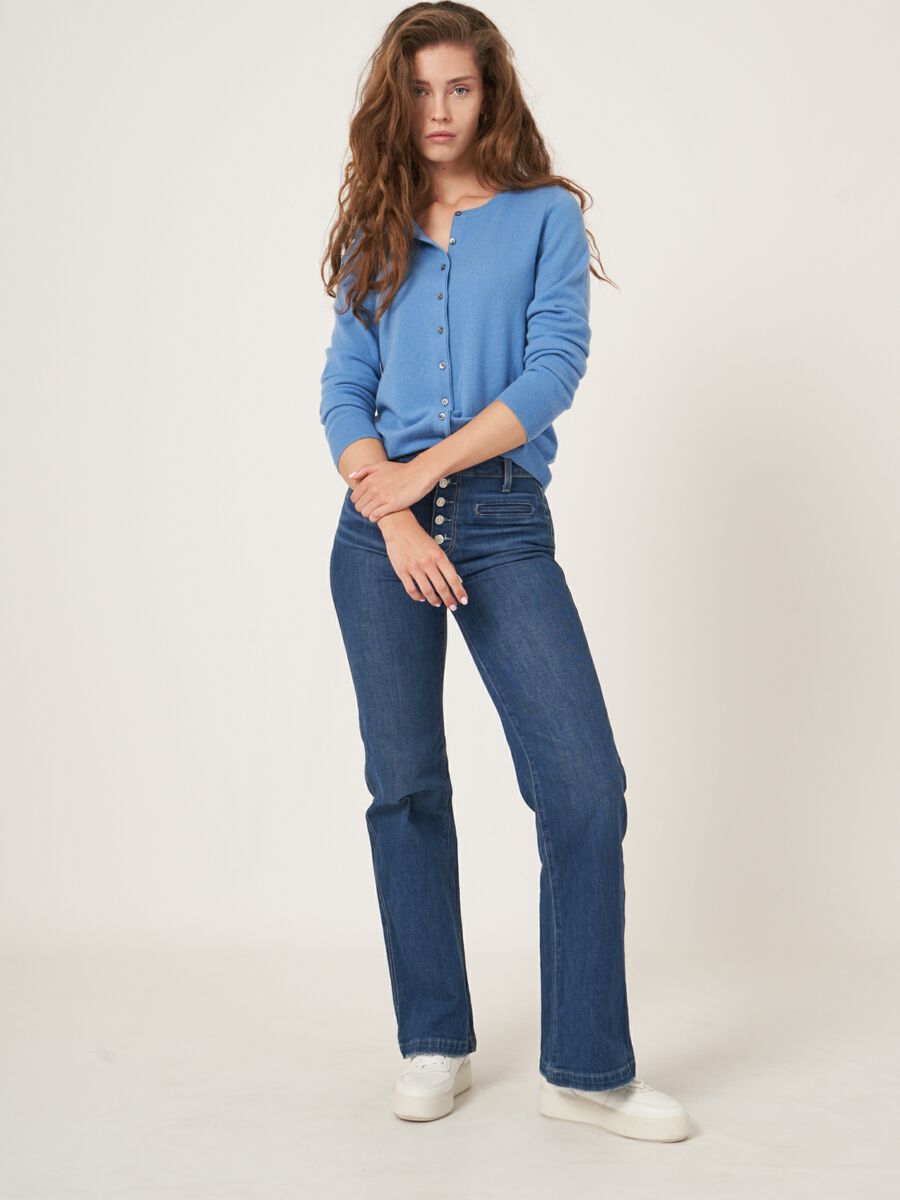 Basic-Strickjacke mit Rundhalsausschnitt aus Bio-Kaschmir image number 110