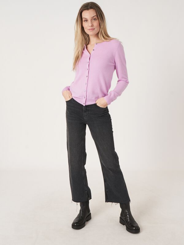 Basic-Strickjacke mit Rundhalsausschnitt aus Bio-Kaschmir image number 6