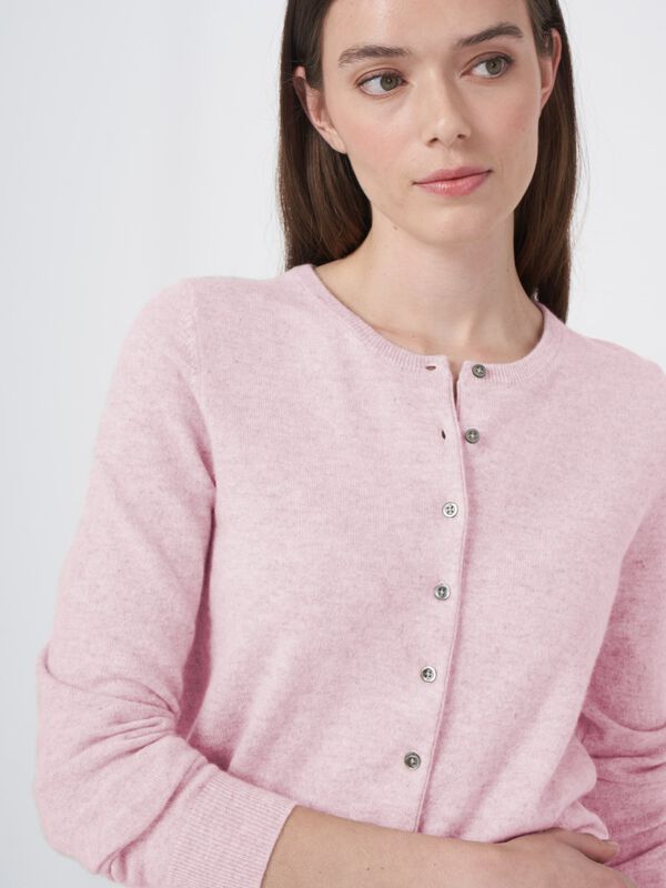 Basic-Strickjacke mit Rundhalsausschnitt aus Bio-Kaschmir image number 1