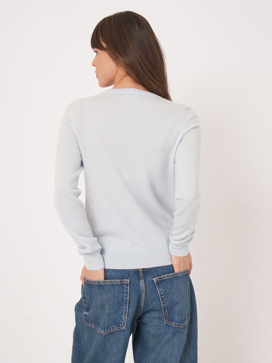 Organisch kasjmier vest met ronde hals image number 4