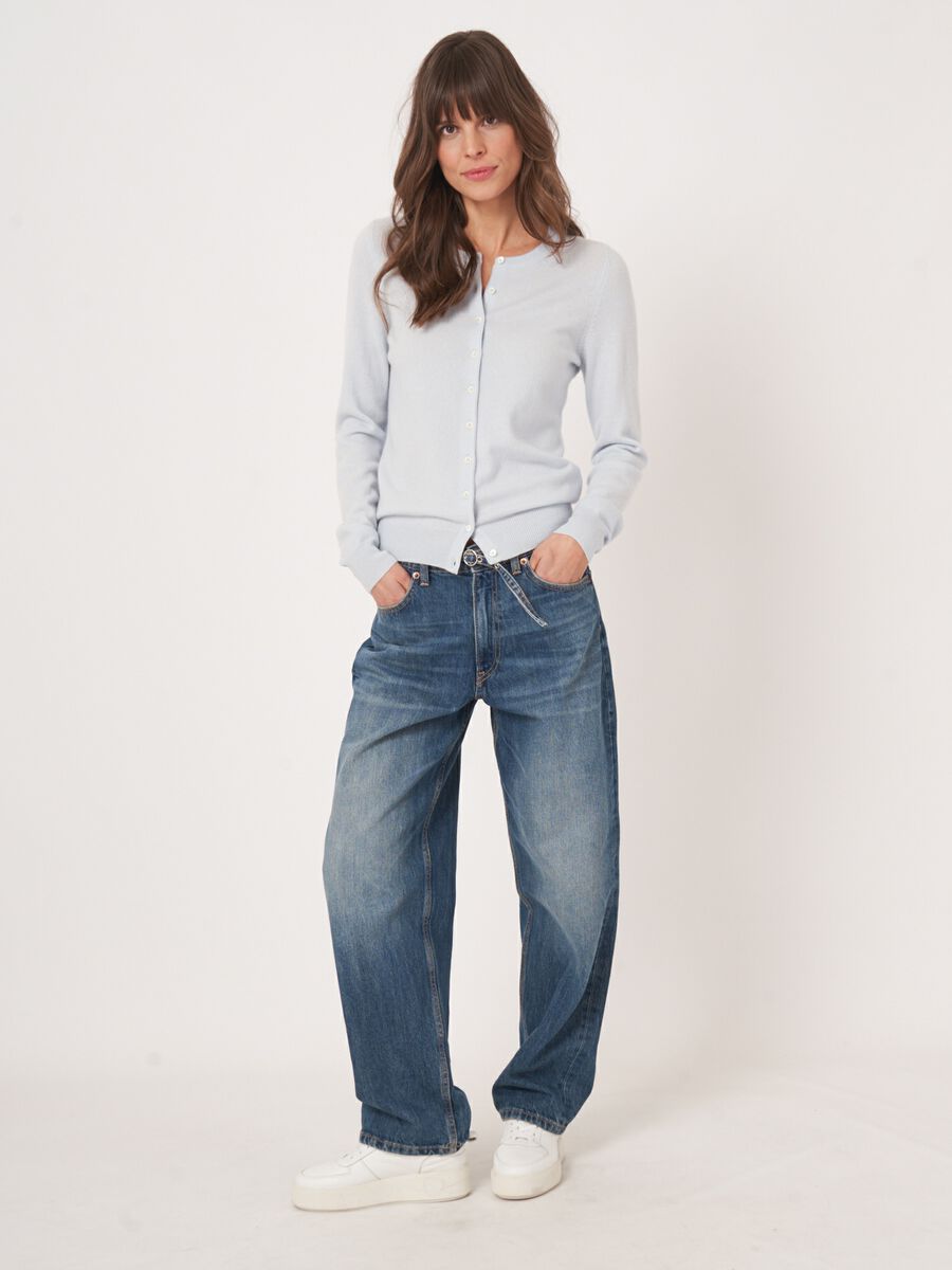 Organisch kasjmier vest met ronde hals image number 5