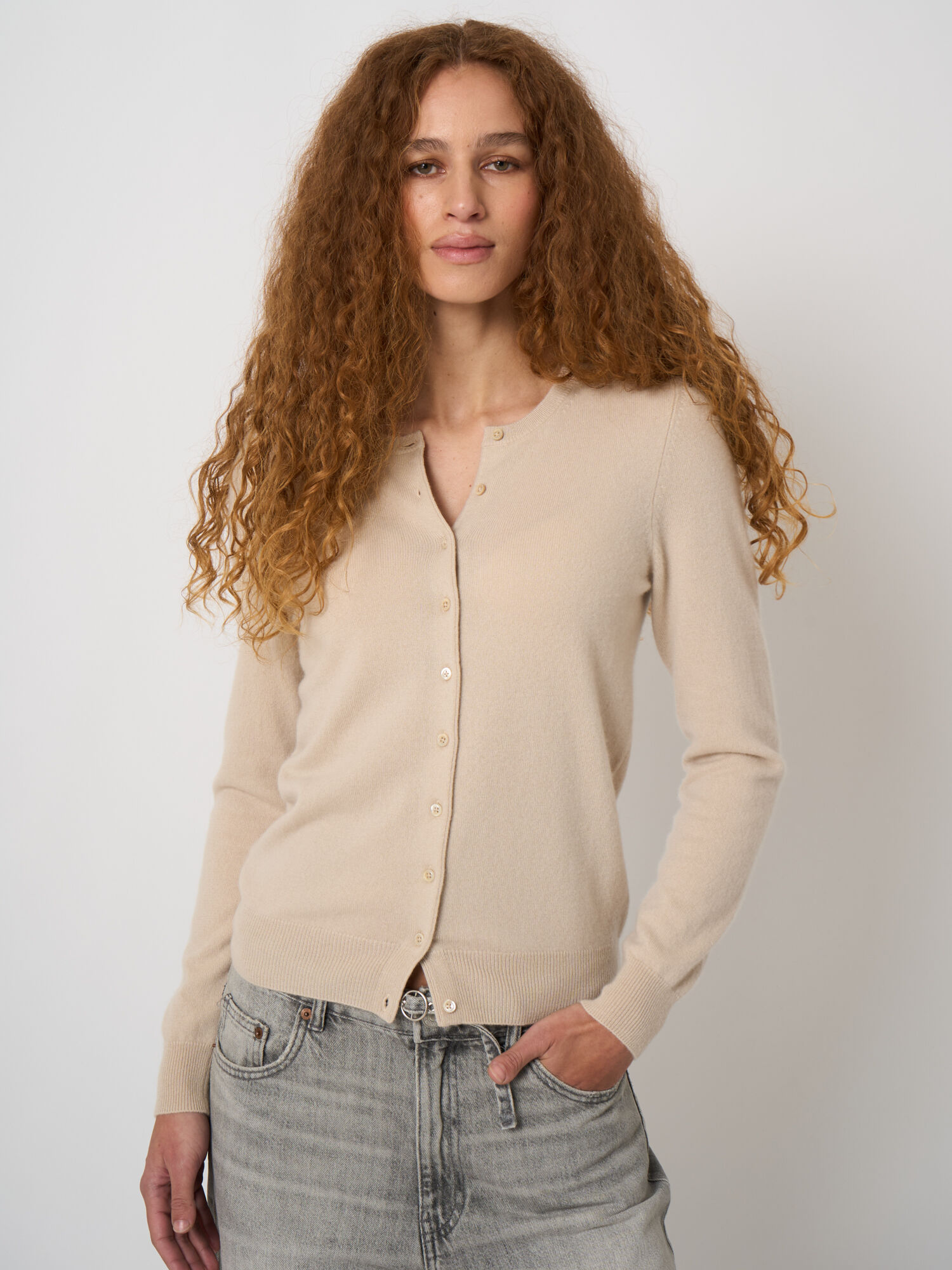 100% cashmere fijngebreide cardigan