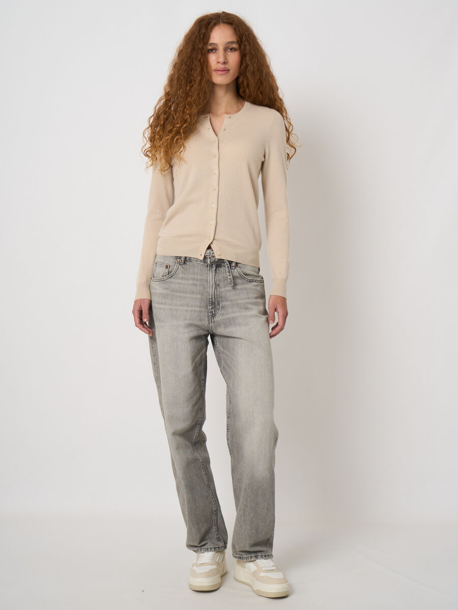 100% Cashmere fine-knit cardigan image number 1