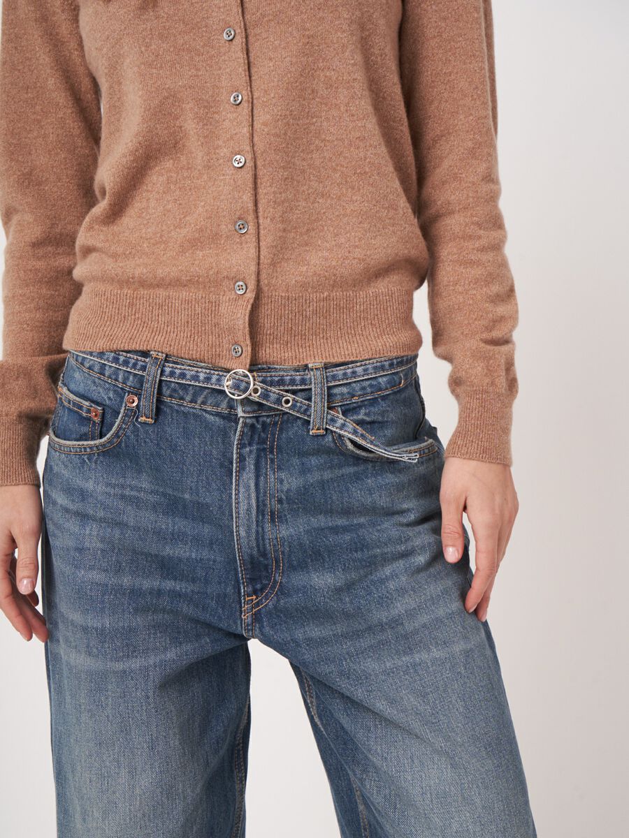 Basic-Strickjacke mit Rundhalsausschnitt aus Bio-Kaschmir image number 3