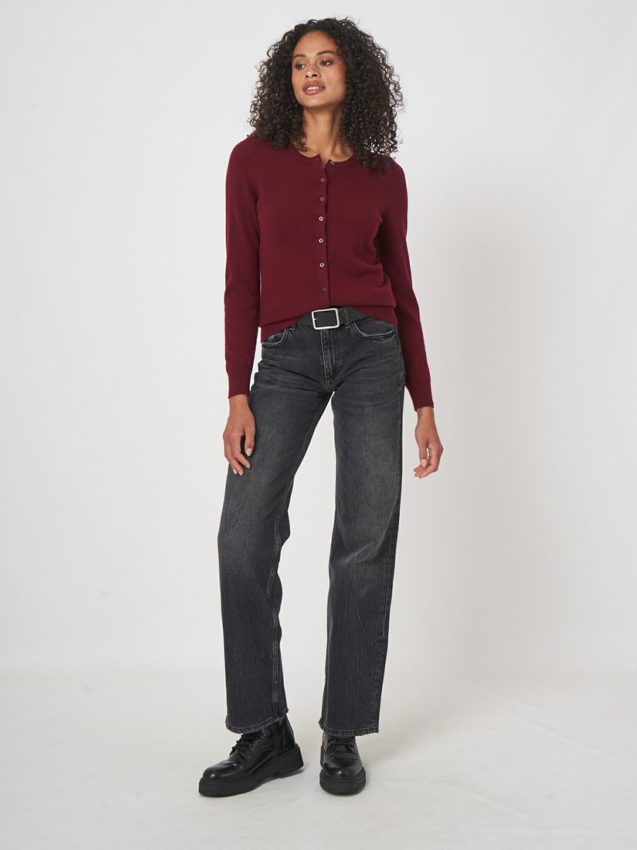 Basic-Strickjacke mit Rundhalsausschnitt aus Bio-Kaschmir image number 4