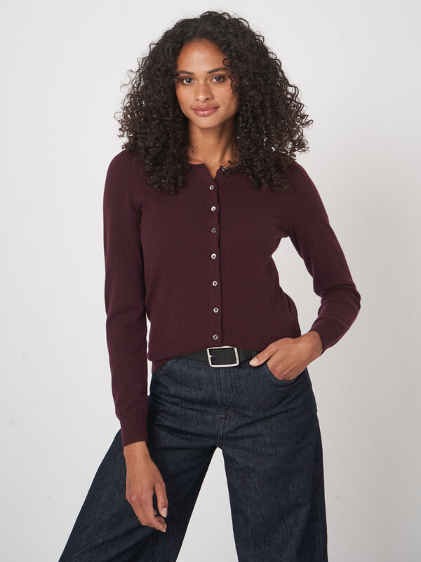 Cardigan fin en cachemire certifi&eacute; GOTS image number 1