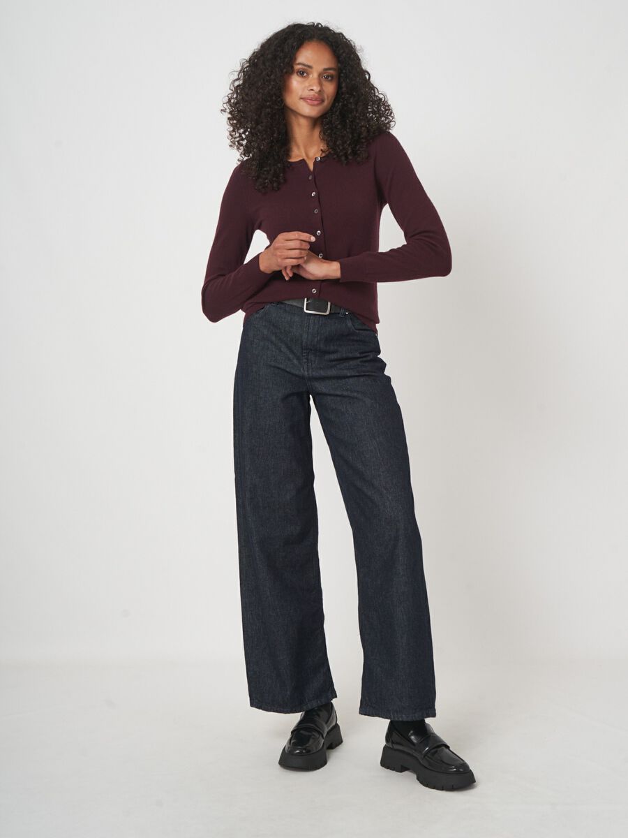 Organisch kasjmier vest met ronde hals image number 3