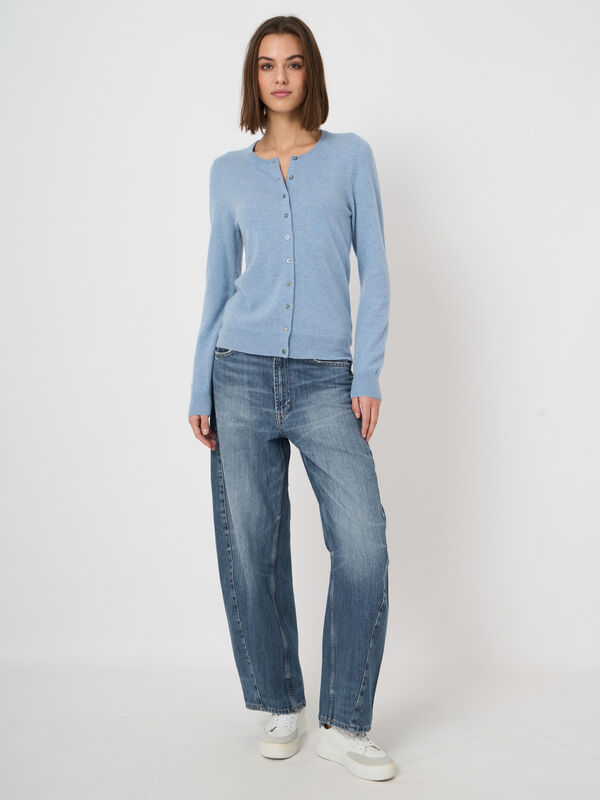 100% Cashmere fine-knit cardigan image number 1