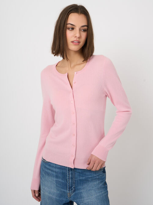 100% Cashmere fine-knit cardigan