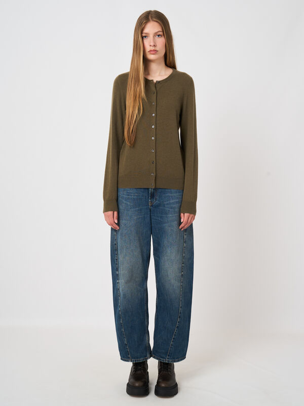 Organic Cashmere Fine-Knit Cardigan image number 2