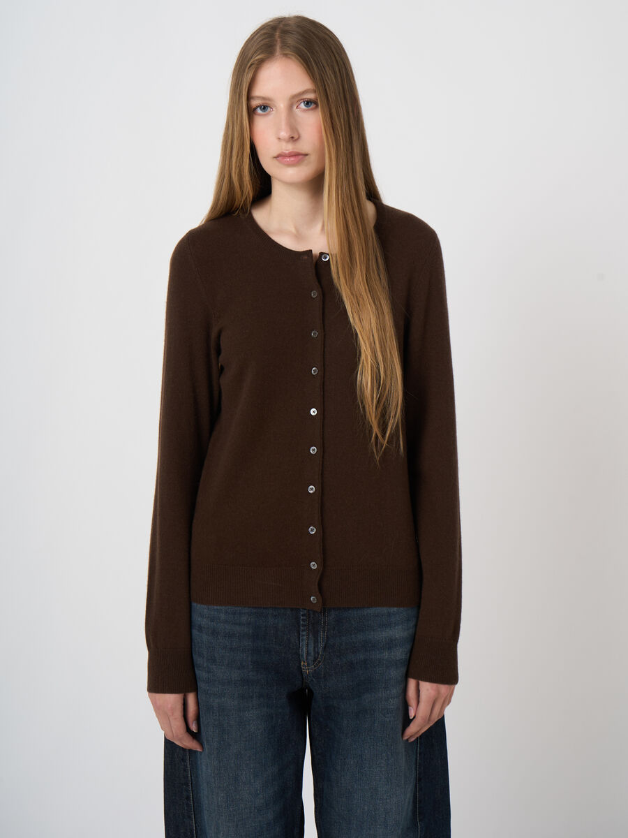 Organic Cashmere Fine-Knit Cardigan image number 1