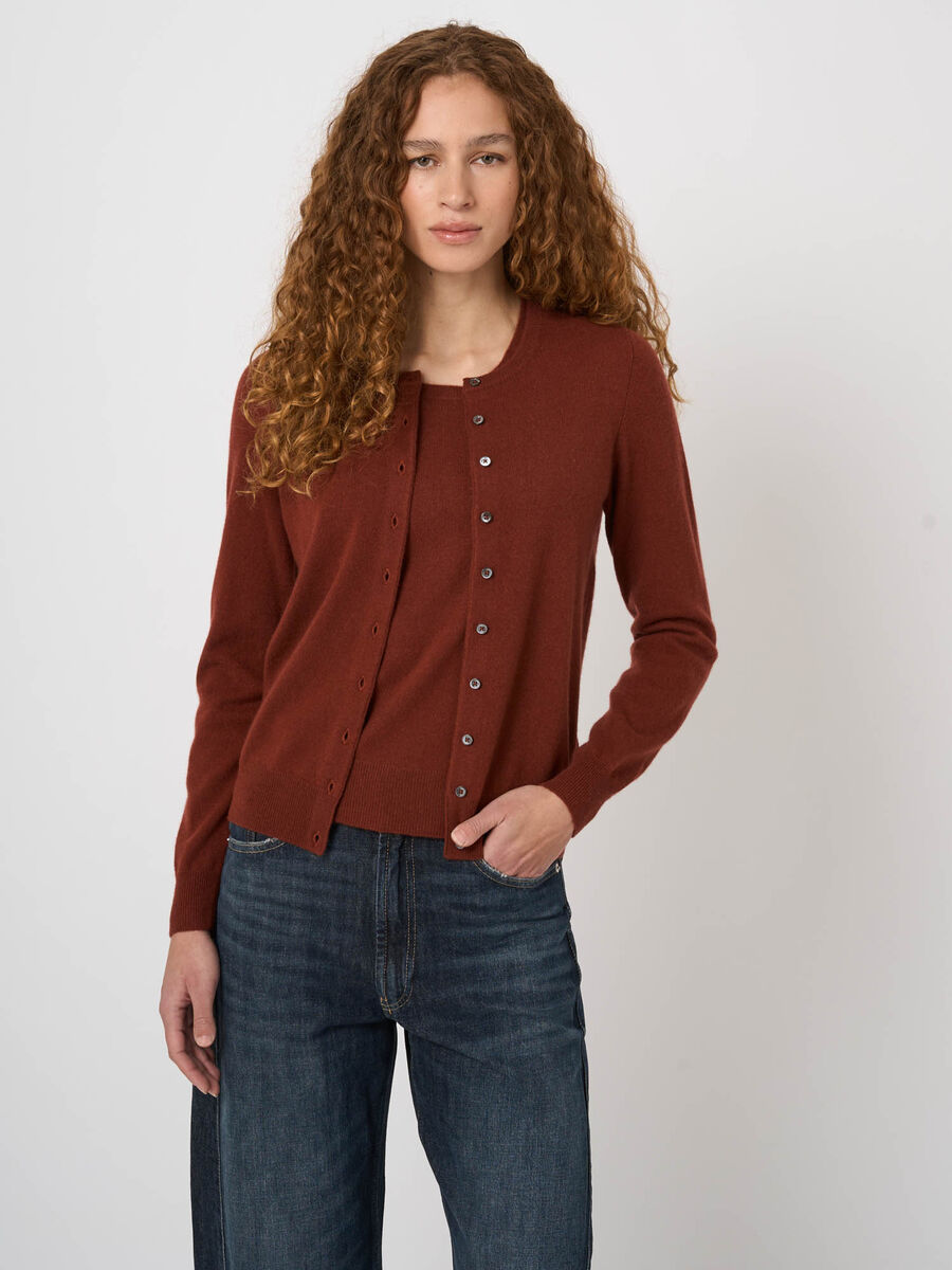 Organic Cashmere Fine-Knit Cardigan image number 5