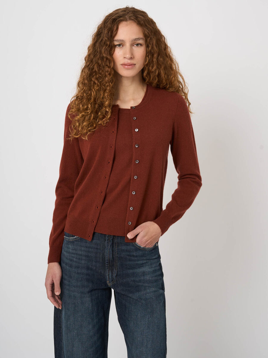 Organic Cashmere Fine-Knit Cardigan image number 6